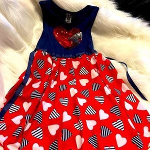 Girls red, white, and blue sequin dress